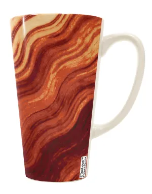 16 Ounce Conical Latte Coffee Mug with Bacon Print - Expertly Crafted by TooLoud