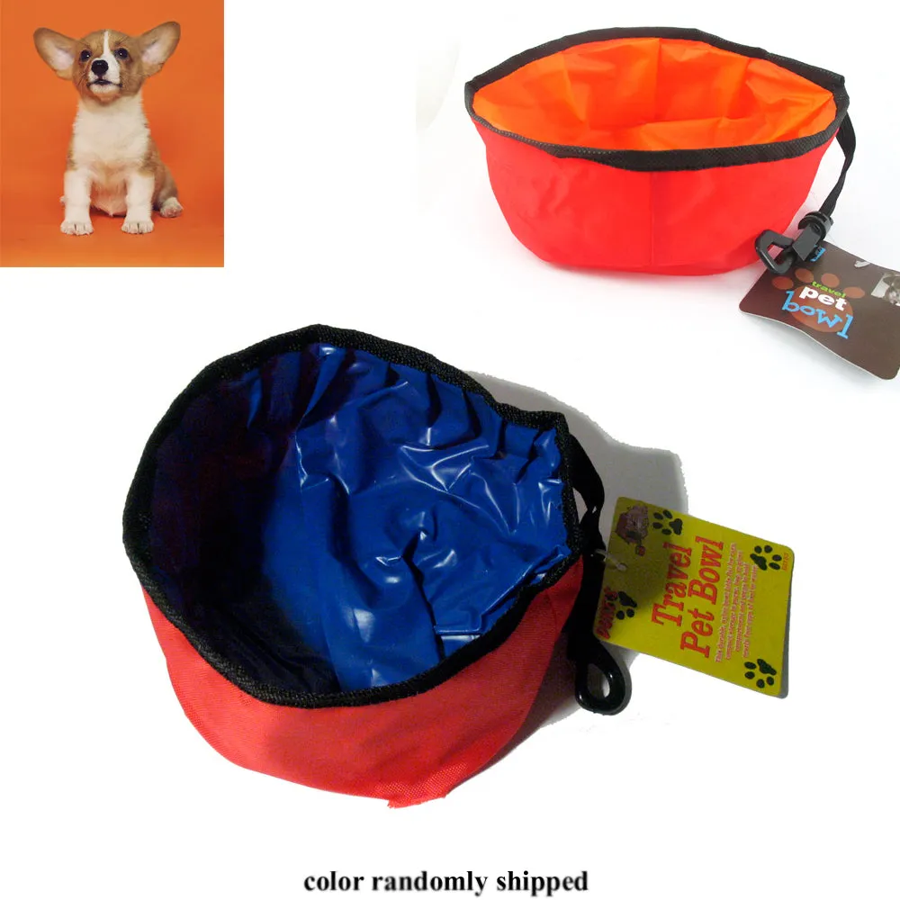 2 PC Dog Portable Water Bowl Food Feeder Collapsible Travel Foldable Water Cat