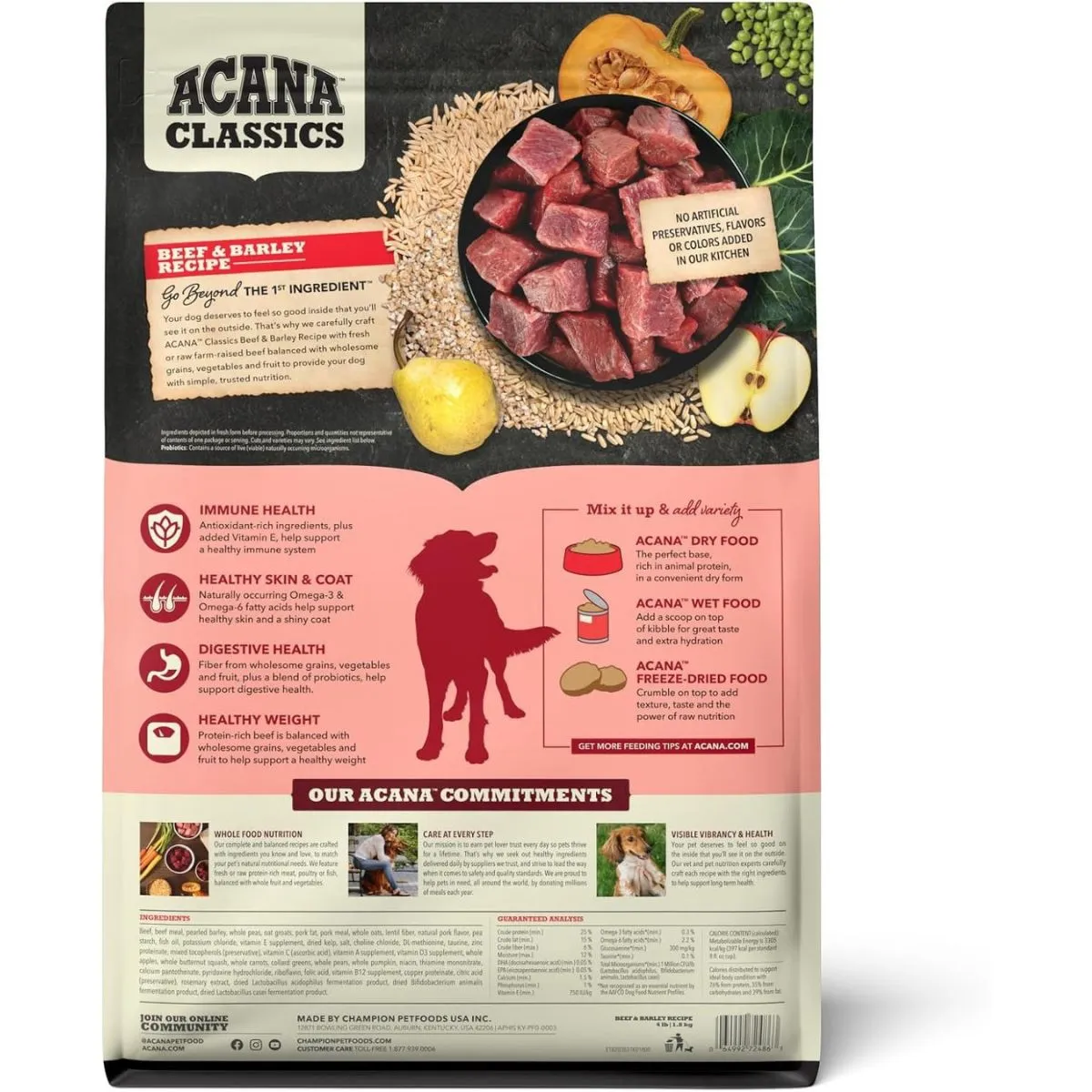 Acana Classics Beef and Barley Dry Dog Food 4lb