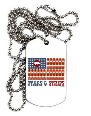 American Bacon Flag - Stars and Strips Adult Dog Tag Chain Necklace