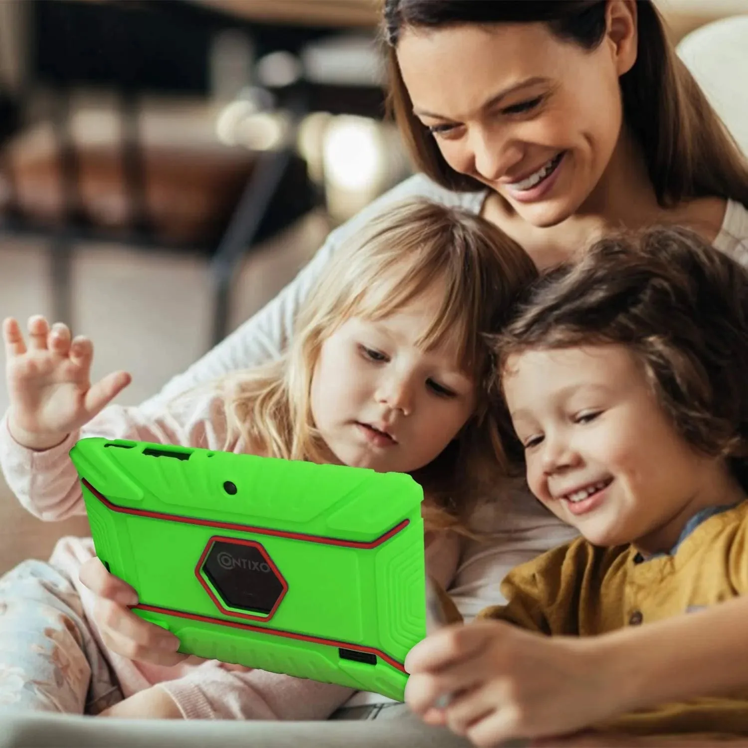 Contixo 7" Tablet Bundle, Kids Ages 3-7, Contixo Academy, STEM Learning, Headphones & Sleeve Case, Android Tablet, Parental Controls  Green