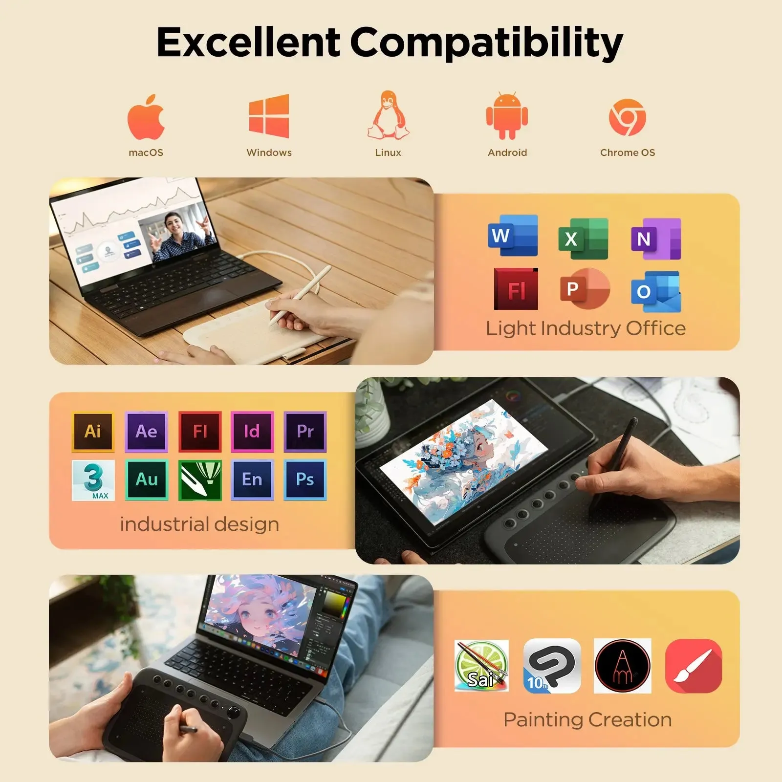 Digital Graphic Tablet For Android / Pc / Mac