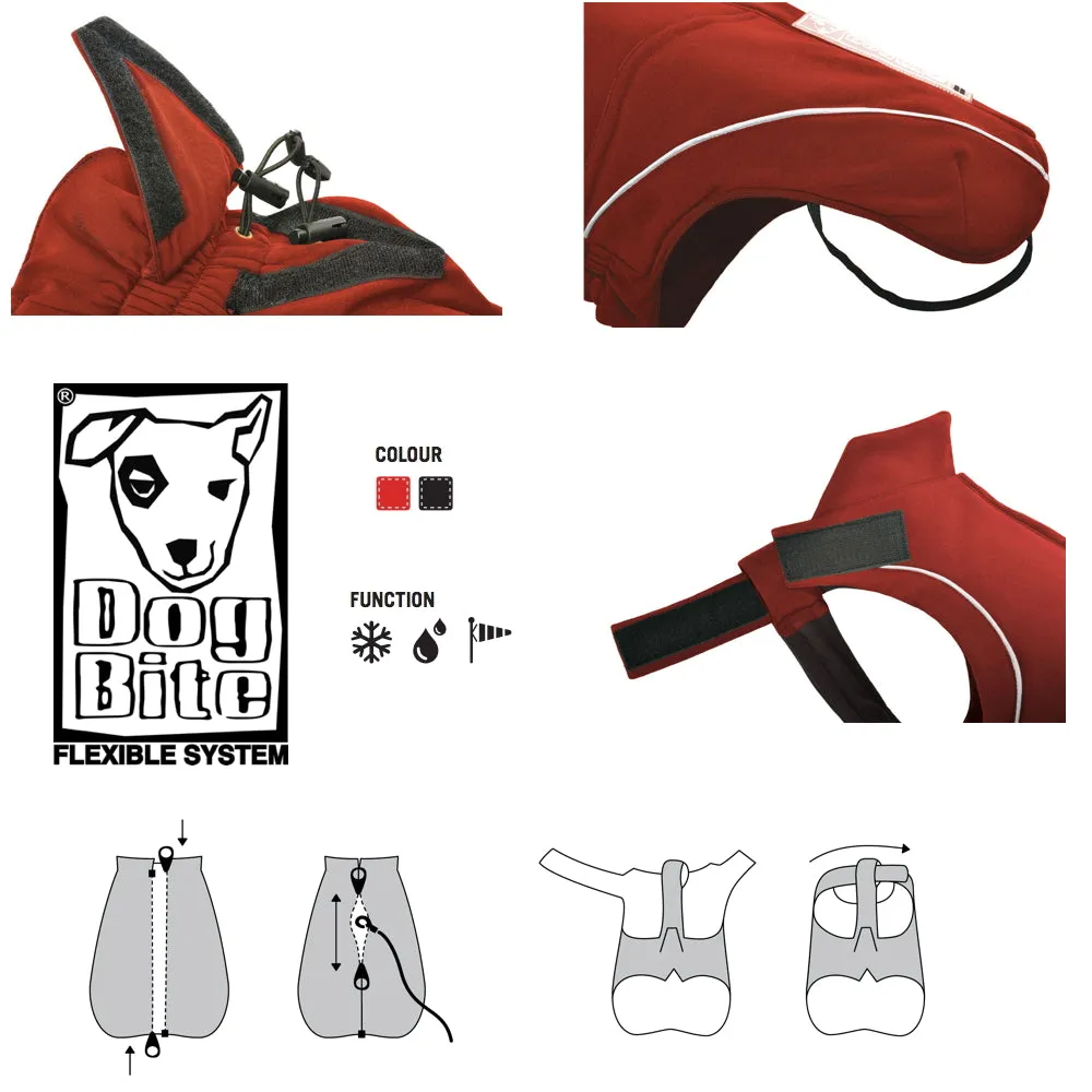 Dog Winter Jacket Red Soft-Shell w/ Fleece Lining - Perfect for the Outdoor Enthusiast