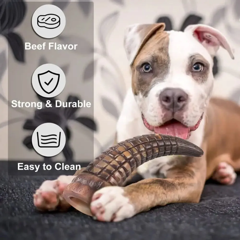 Durable Rubber Non-toxic Beef Flavor Dog Chew Toy for Aggressive Chewers for Small Medium Large Dogs