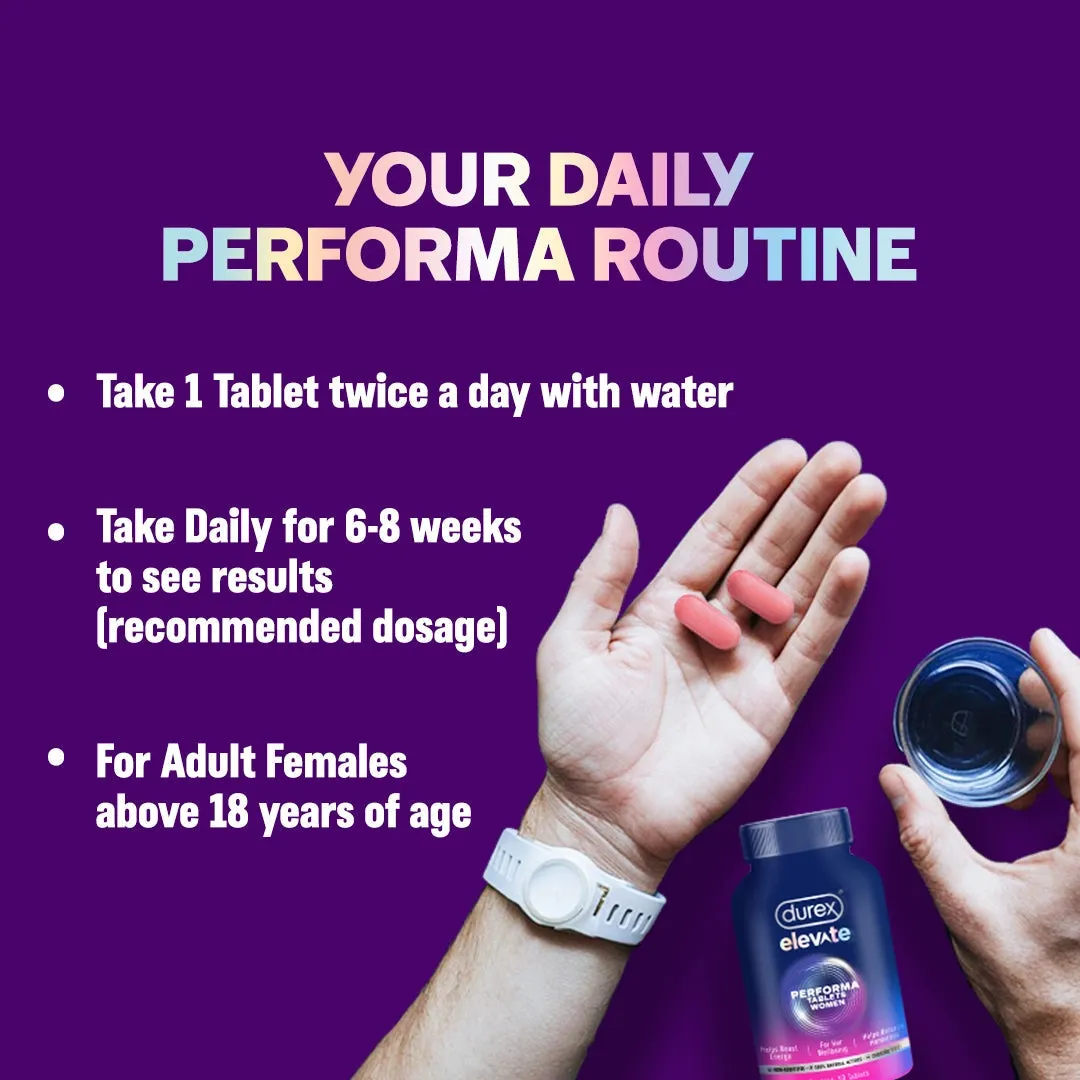 Durex Elevate Performa Tablets for Women - 60 Tablets (Pack of 2)