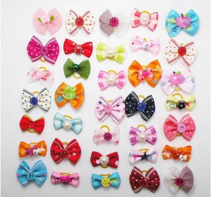 Flower Elastic Hair Bows for Dogs