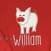 Front Facing Pig Applique**DESIGN ONLY**