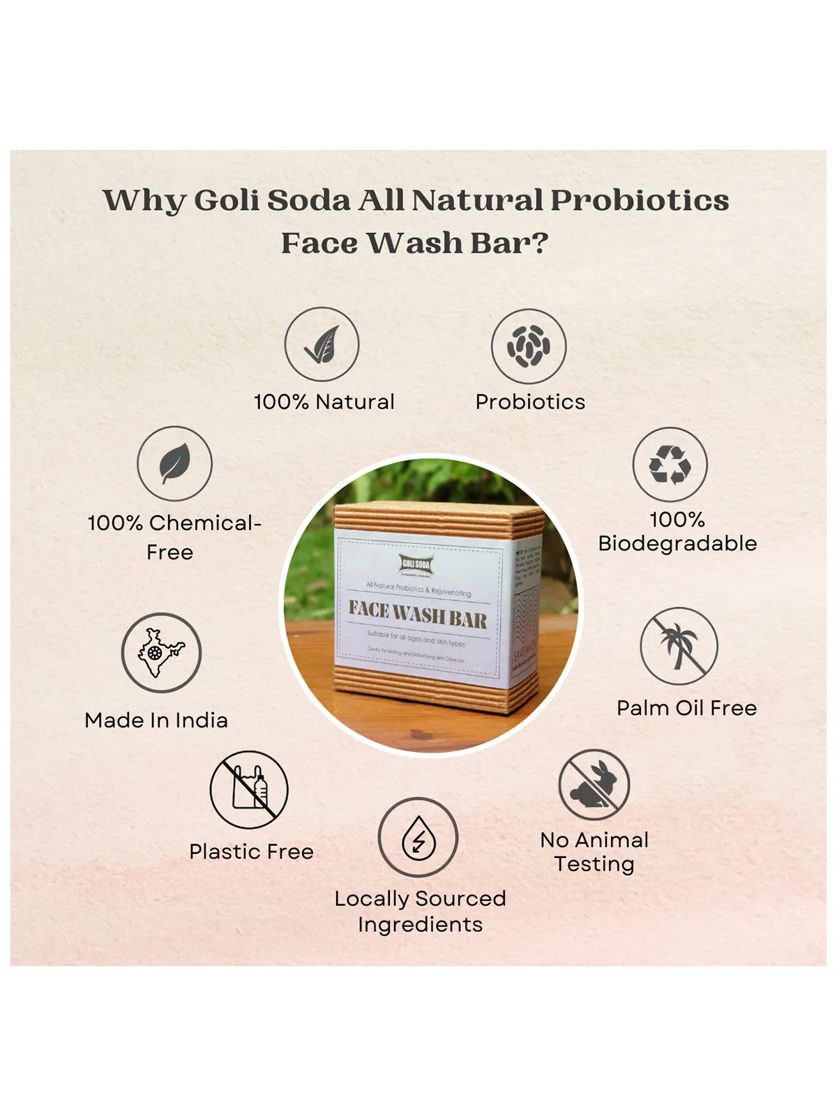 Goli Soda All Natural Probiotics Face Wash Soap Pack Of Three
