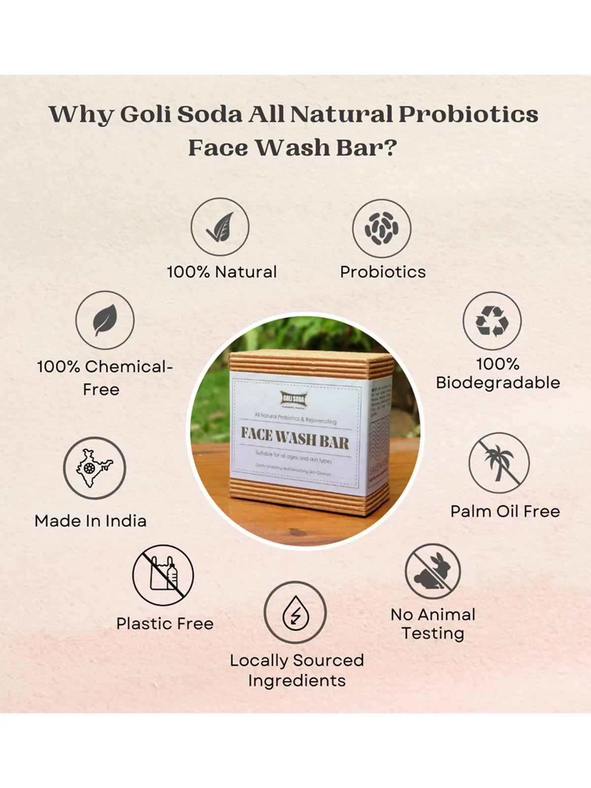 Goli Soda All Natural Probiotics Face Wash Soap