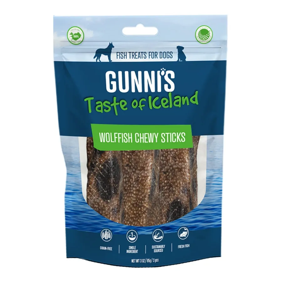 Gunnis Dog Chewy Sticks Wolf Fish 3Pack