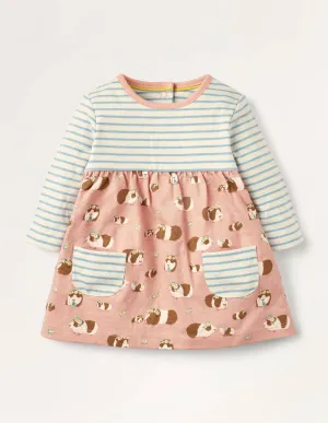Jersey Hotchpotch Dress-Chalky Pink Baby Guinea
