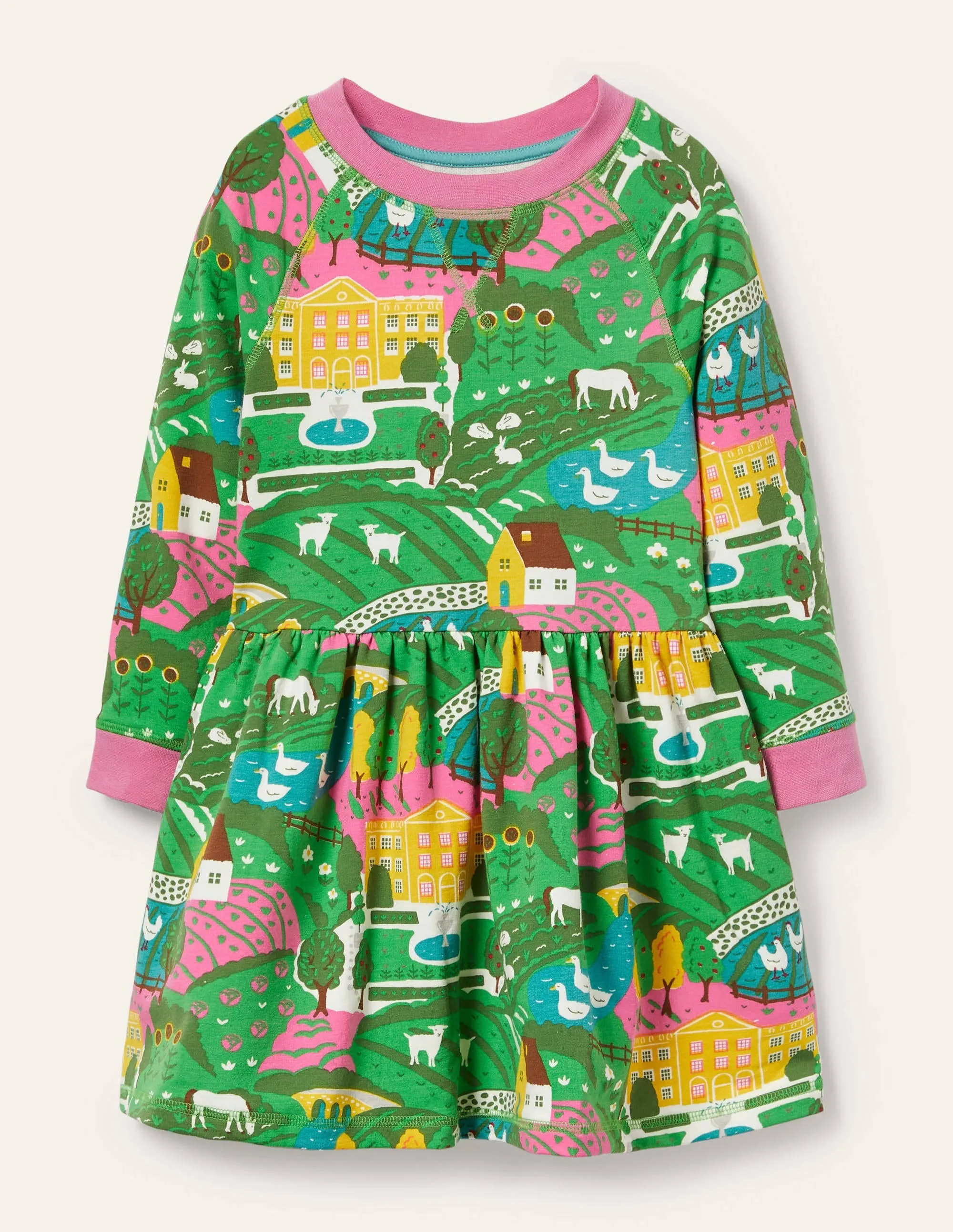 Jersey Sweatshirt Dress-Multi Country House