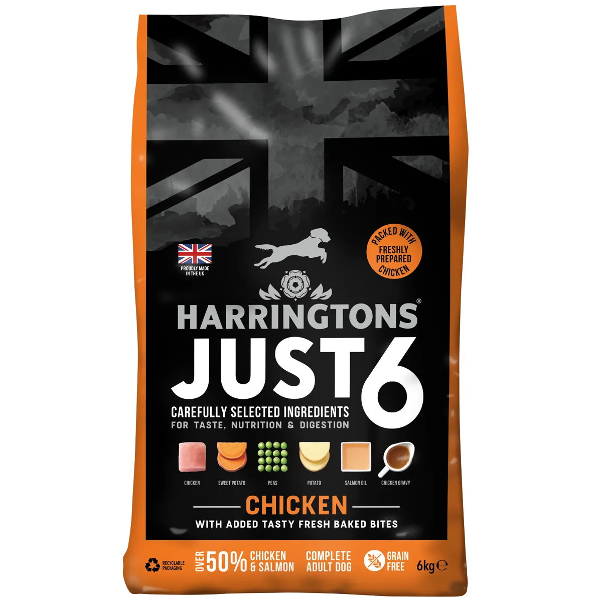 Just 6 Chicken & Vegetables Dry Dog Food 6kg