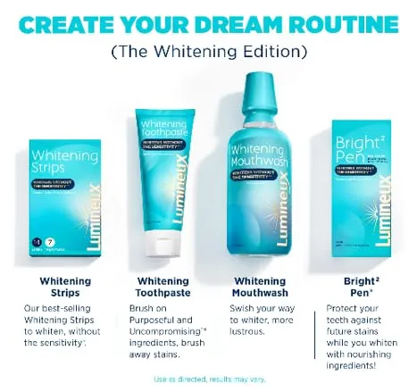 Lumineux Teeth Whitening Strips 21 Treatments  Peroxide Free - Enamel Safe for Whiter Teeth - Whitening Without The Sensitivity - Dentist Formulated - Sensitivity Free