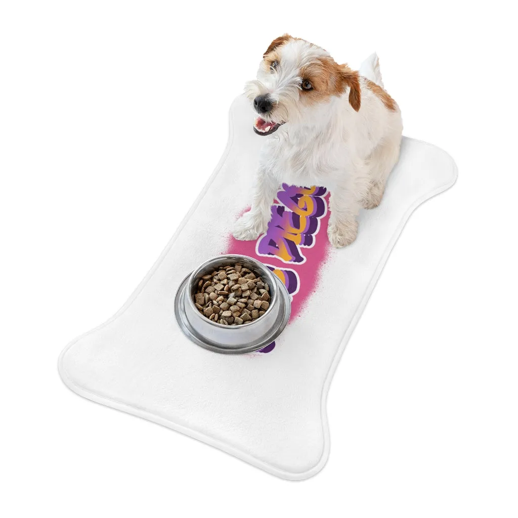 Swag Diego OFFICIAL Graffiti Logo Bone Shaped Dog Feeding Mat