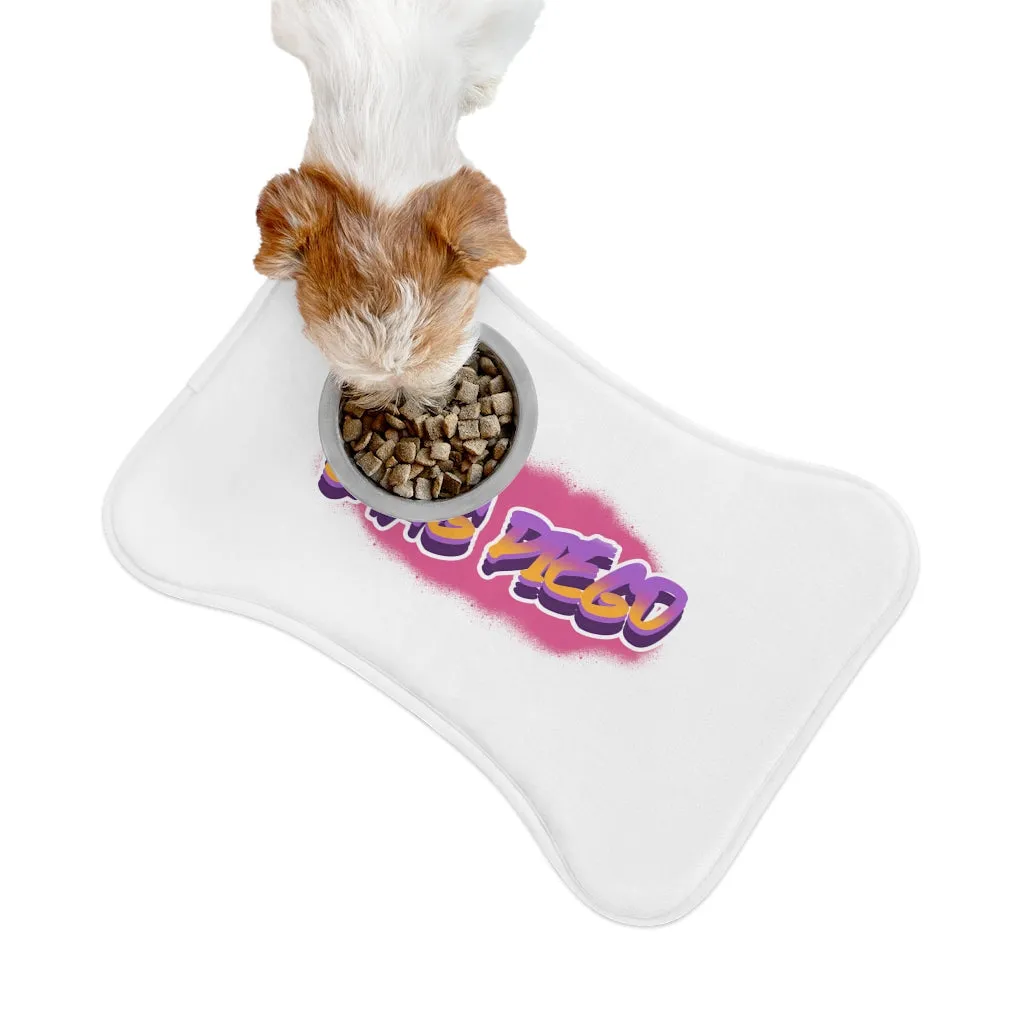 Swag Diego OFFICIAL Graffiti Logo Bone Shaped Dog Feeding Mat