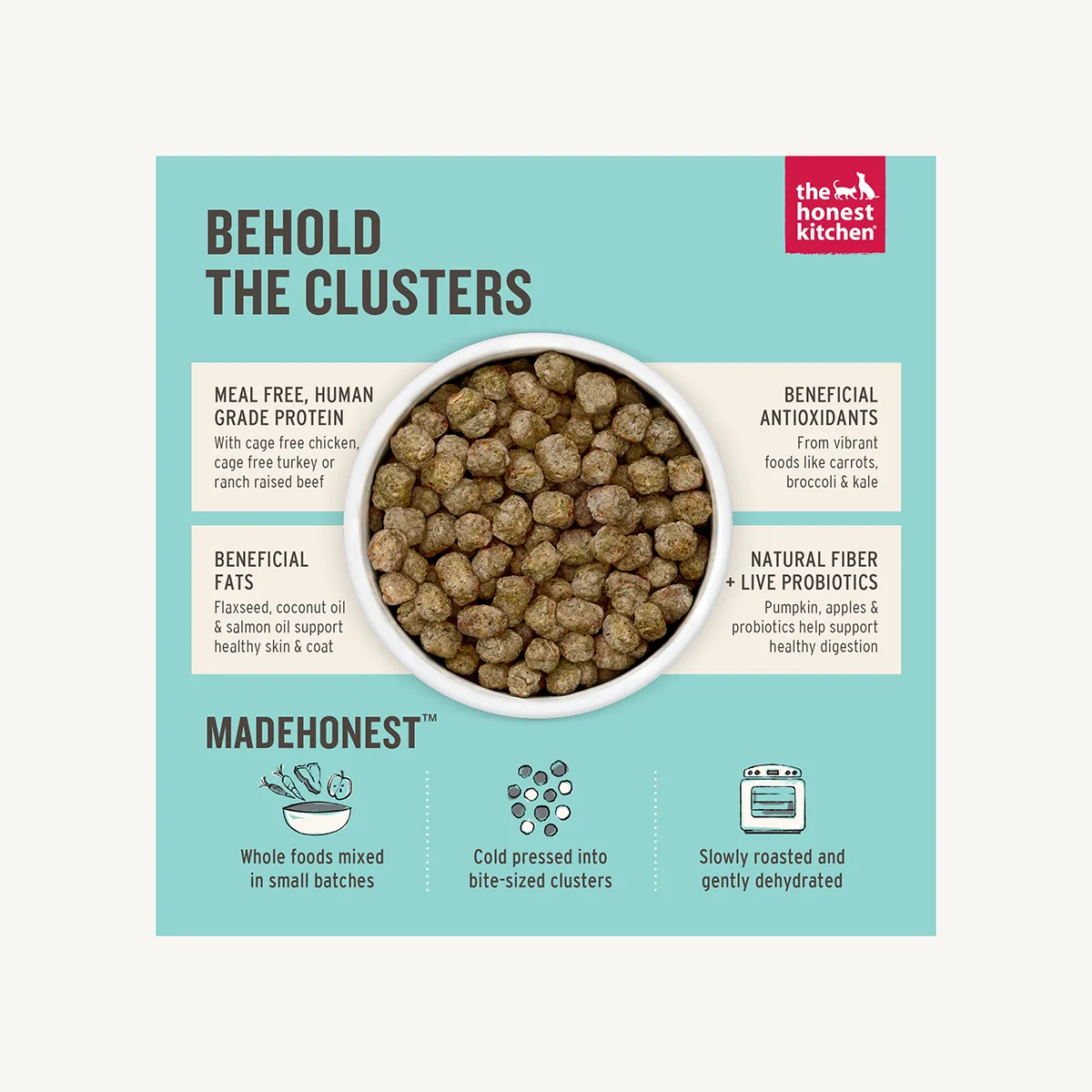 The Honest Kitchen Whole Grain Whole Food Beef and Turkey Clusters for Dogs
